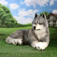 Садовая фигура из полистоуна &laquo;Волк лежит&raquo;, 43&times;60&times;43 см