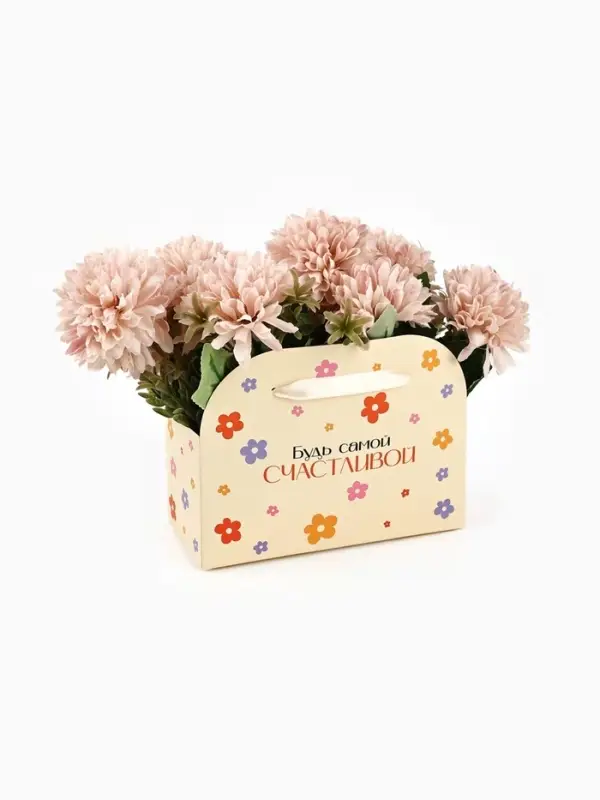 Коробка для цветов складная &laquo;Поздравляю&raquo;, 17&times;13&times;7 см