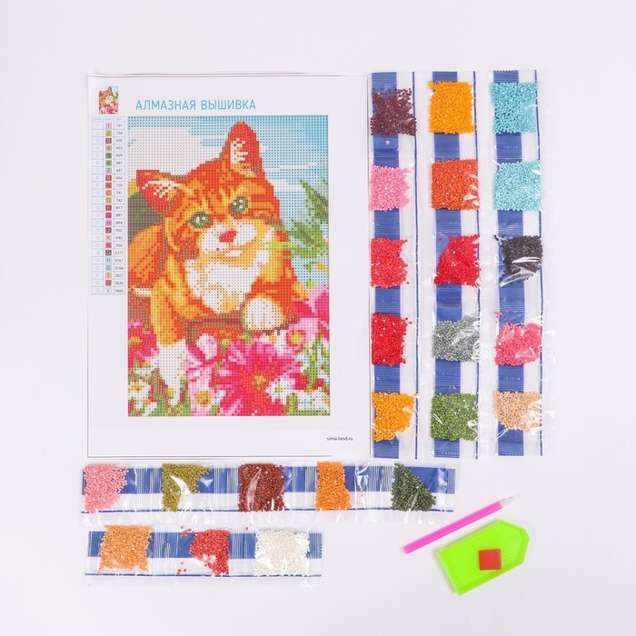 Алмазная мозаика с полным заполнением на холсте «Кот», 20 х 30 см Алмазная мозаика с полным заполнением на холсте «Кот», 20 х 30 см