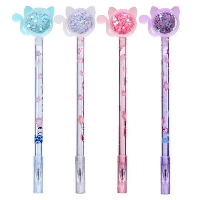 Ручка-прикол Calligrata &laquo;Блеск киска&raquo;, чёрный стержень, гелевая, МИКС