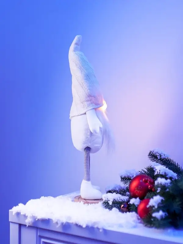 Фигура текстиль «Гном в белом» 55 см, 1 LED, от батареек AG13×3, свечение тёплое белое Фигура текстиль «Гном в белом» 55 см, 1 LED, от батареек AG13×3, свечение тёплое белое