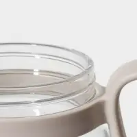 Кружка &laquo;Бьорн&raquo;, 850 мл, с крышкой и трубочкой, стекло, бежевая