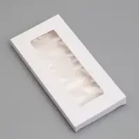 Коробка под плитку шоколада, белая, с окном 17.1&times;8&times;1.4 см