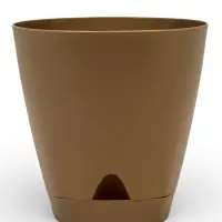 Горшок для цветов с прикорневым поливом Amsterdam, 8 л, цвет молочный шоколад