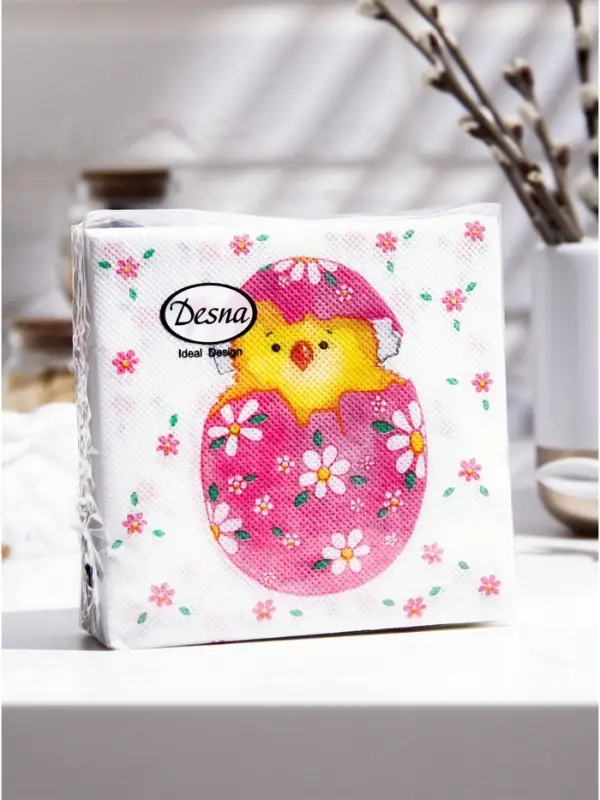 Салфетки пасхальные бумажные &laquo;Сюрприз&raquo;, 1 слой, 24&times;24 см, 40 шт