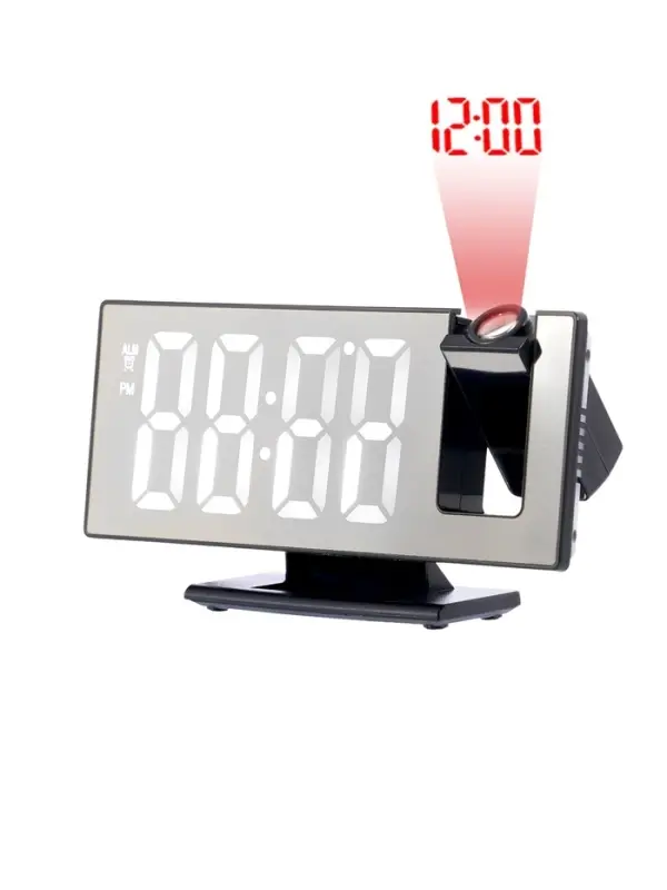 Часы-будильник электронные настольные с проекцией на потолок, 18.4&times;7.5 см, белая индикация
