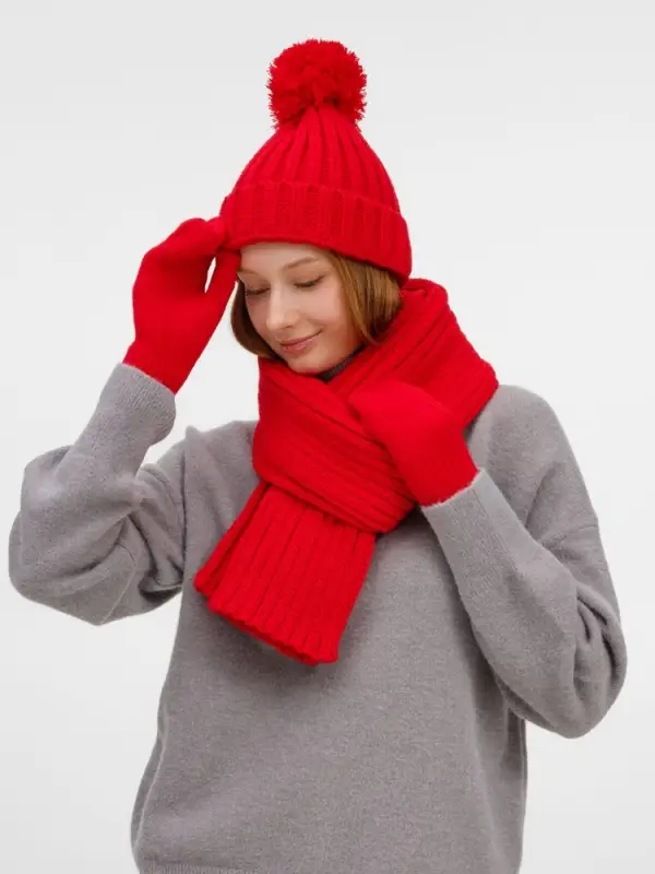 Варежки HappyGo, красные, размер S/M