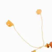 Браслет, длина 16 см, цв. янтарный, золотой