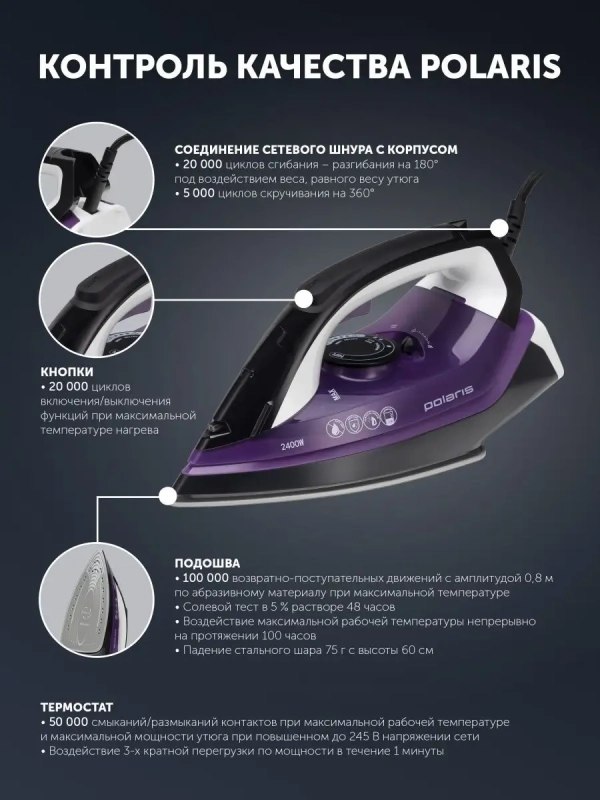 Утюг PIR 2483K 3m для одежды с паром Утюг PIR 2483K 3m для одежды с паром