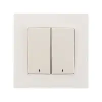 Выключатель TOT Glossy Glass, 10 А, 2 клавиши, с подсветкой, скрытый монтаж, стеклянная рамка, белый