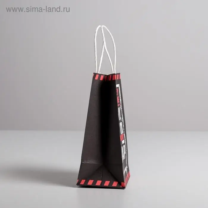 Пакет подарочный крафт, упаковка, &laquo;С 23 февраля!&raquo;, 12 х 21 х 9 см