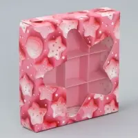 Коробка для конфет, кондитерская упаковка, 9 ячеек, &laquo;Сладости&raquo;, 14.7&times;14.7&times;3.5 см