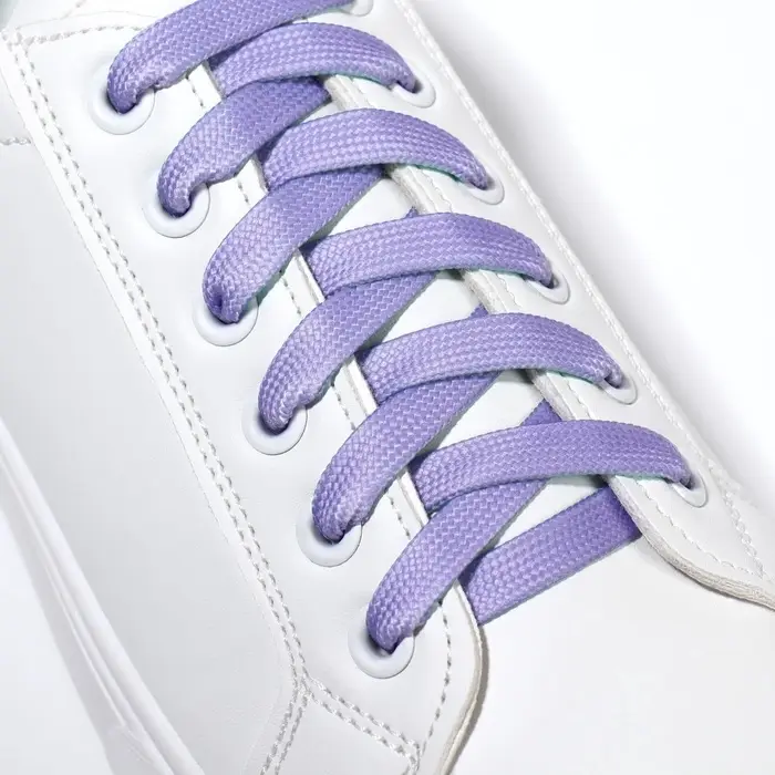 Шнурки для обуви, пара, плоские, двусторонние, 8 мм, 120 см, лавандовые/мятные