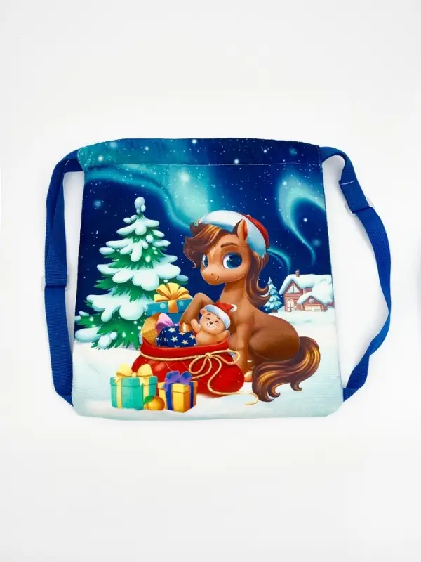 Мешок подарочный детский «Лошадка с подарками», 35×30 см