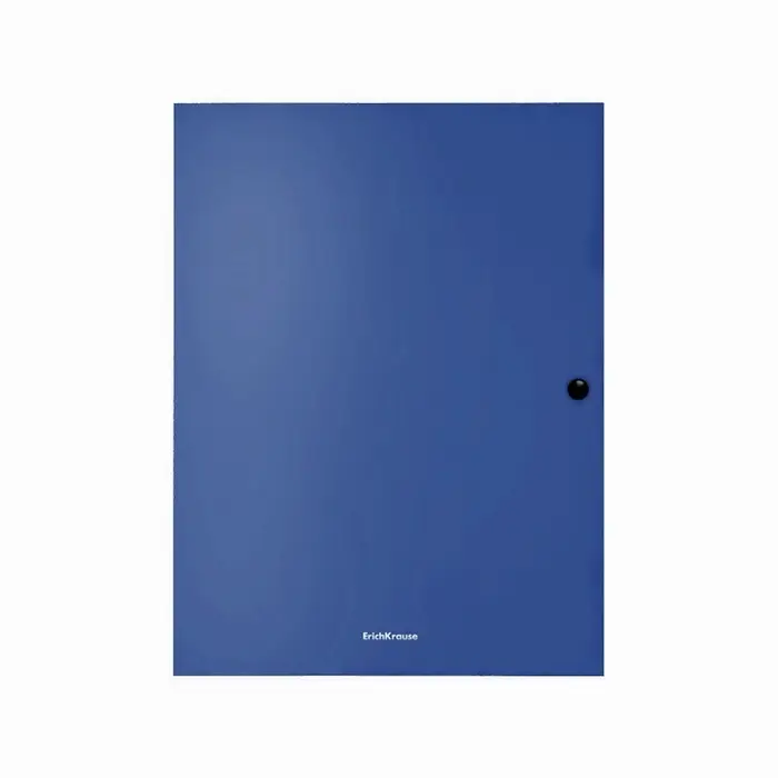 Папка на кнопке А4 ErichKrause, Matt Classic, пластиковая, 3 клапана, непрозрачная, 400 мкм, корешок 8 мм, синяя