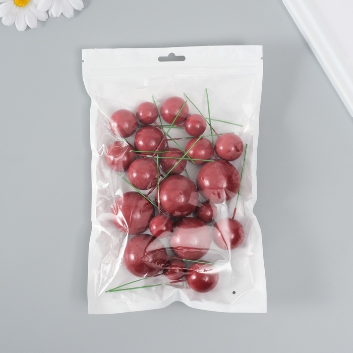 Декор для творчества Декор для творчества "Шарики" d=2; 3; 3,5 и 4 см набор 20 шт, бордо