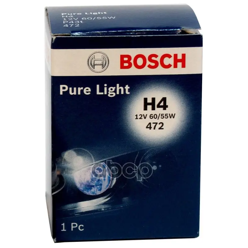 лампа pure light standart h4 12v [60/55w] [картон] [1 шт] Bosch арт. 1 987 302 041