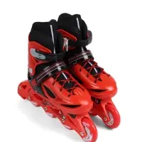 Коньки для фитнеса с роликовой платформой BlackAqua (р.34-37, красный)