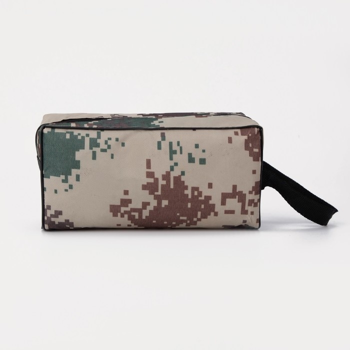 Косметичка дорожная на молнии, с ручкой, цвет бежевый/камуфляж Косметичка дорожная на молнии, с ручкой, цвет бежевый/камуфляж