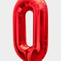 Воздушный шар фольгированный 40" &laquo;Цифра 0&raquo;, красный