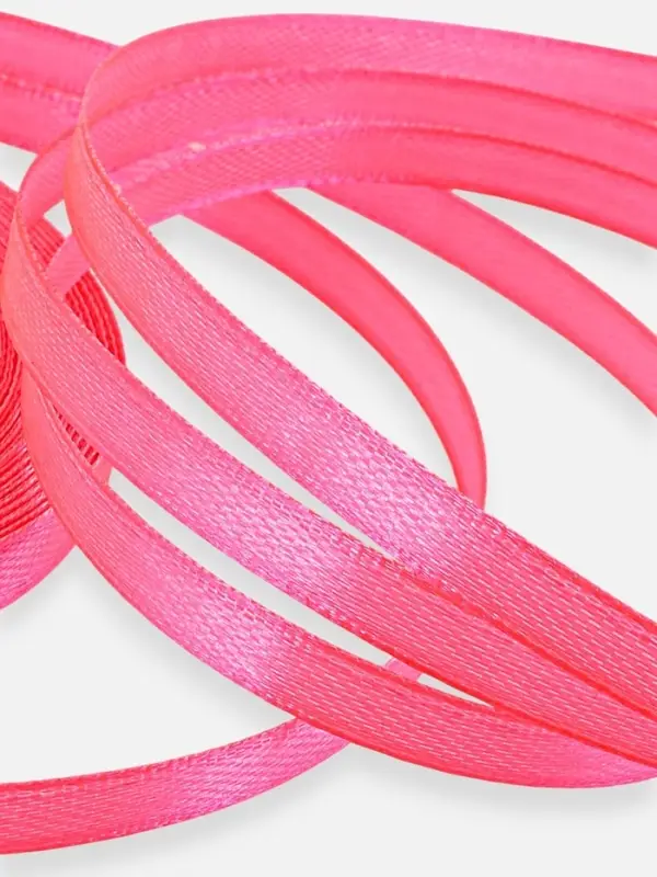 Лента атласная, 6 мм, 23±1 м, неоновая, розовая №14 Лента атласная, 6 мм, 23±1 м, неоновая, розовая №14