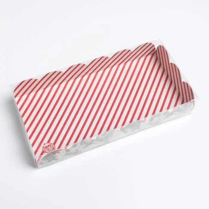 Коробка для кондитерских изделий с пластиковой крышкой &laquo;С Новым годом!&raquo;, 10.5 х 21 х 3 см