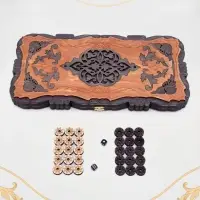Нарды деревянные резные &laquo;Узор&raquo;, настольная игра, 45&times;45 см