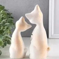 Набор фигурок керамика &laquo;Love Коты ушастые&raquo;, 2 шт., в цветочек, 13&times;6&times;17 см