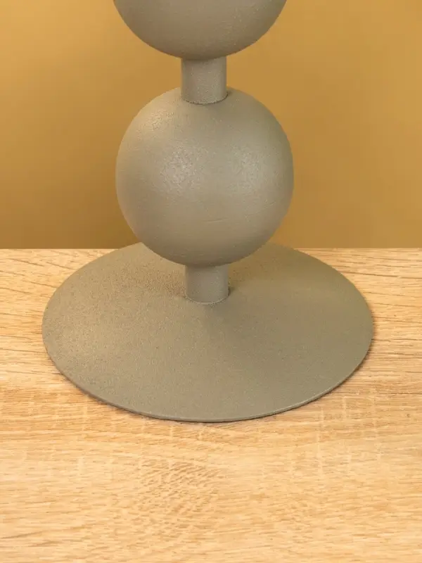 Подсвечник на 1 свечу текстурный  Подсвечник на 1 свечу текстурный "Графитовый" с 3 сферами 10х10х25 см