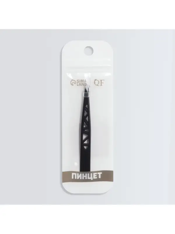 Пинцет &laquo;Геометрия&raquo;, скошенный, заострённый, 9.5 см, чёрный