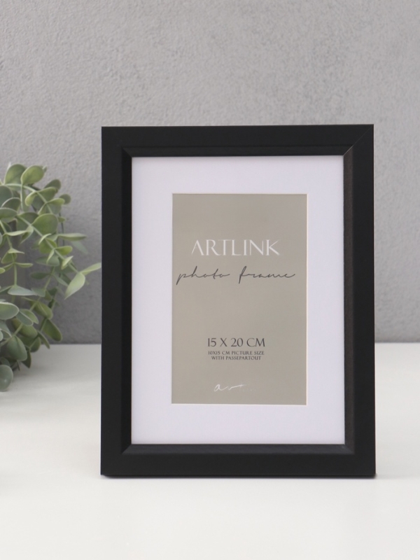 Фоторамка МДФ Фоторамка МДФ "Anna" 15х20 см, с паспарту (10х15 см), чёрный (пластиковый экран)