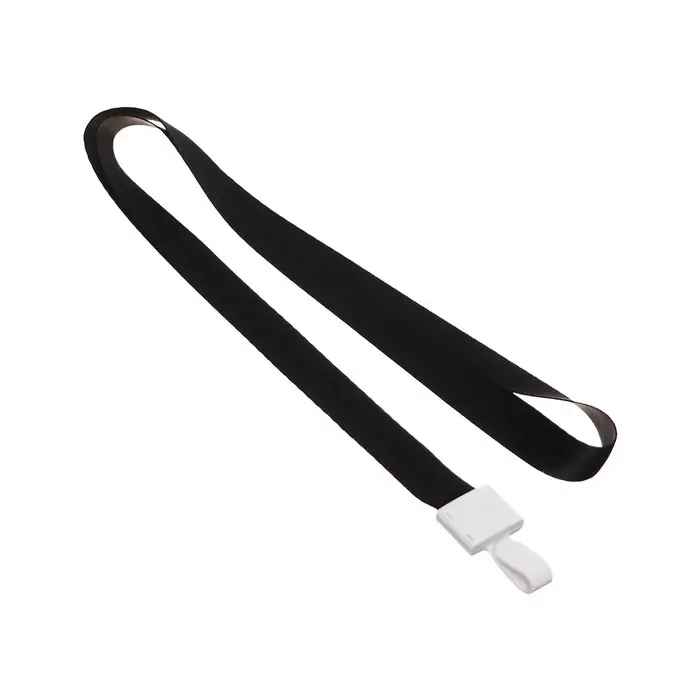 Лента для бейджа, ширина-15 мм, длина-80 см, с пластиковым держателем, черная Лента для бейджа, ширина-15 мм, длина-80 см, с пластиковым держателем, черная