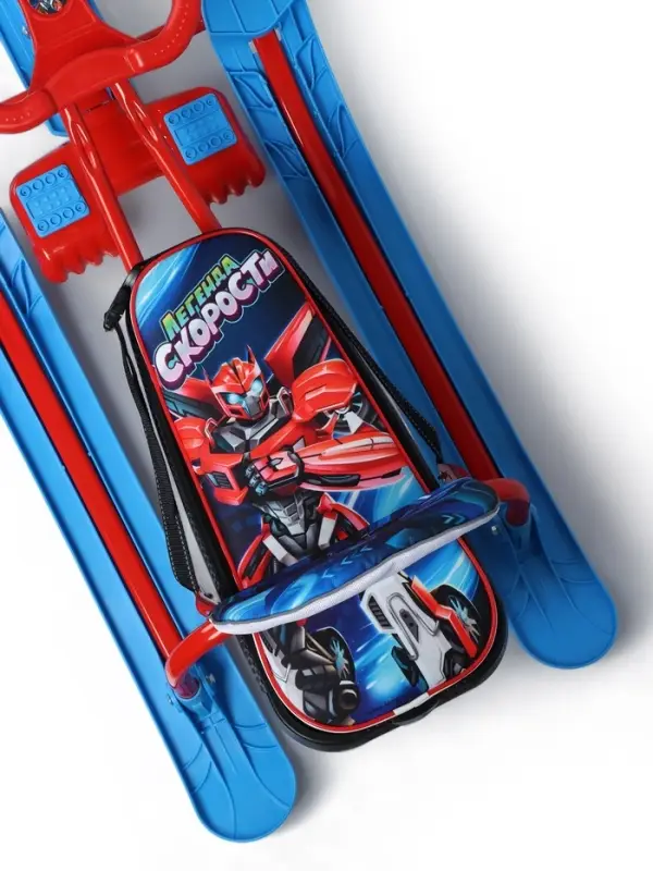 Снегокат &laquo;Трансформер&raquo;, со спинкой, красный, синий, ТС4-1/ТР Snow Cat