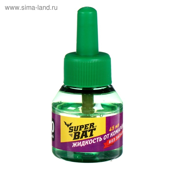Дополнительный флакон-жидкость от комаров Дополнительный флакон-жидкость от комаров "SuperBAT", 60 ночей, флакон, 45 мл