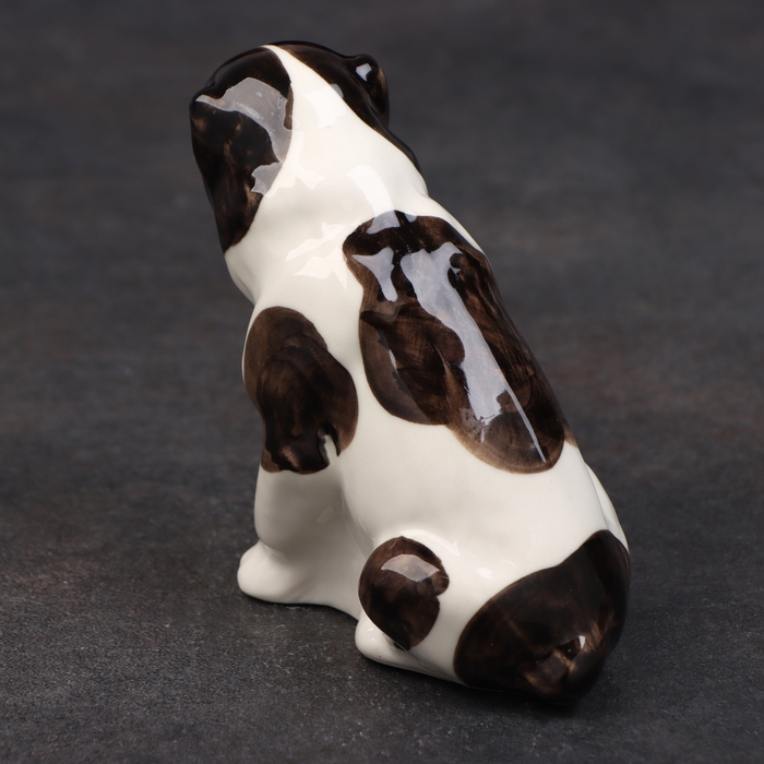 Статуэтка фарфоровая  Статуэтка фарфоровая "Алабай чёрно-белый", 10 см, авторская роспись