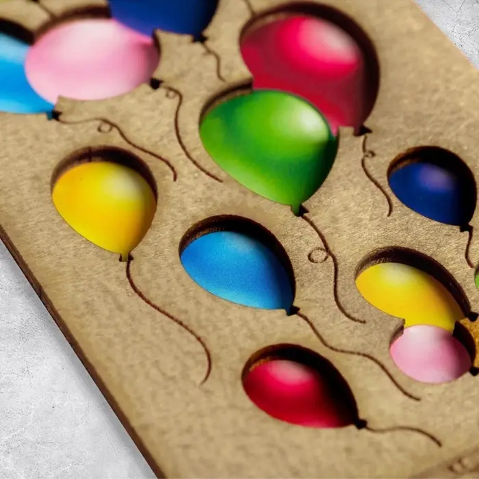 Конверт для денег с деревянным элементом &laquo;С Днём Рождения&raquo; шары, 16.5&times;8 см