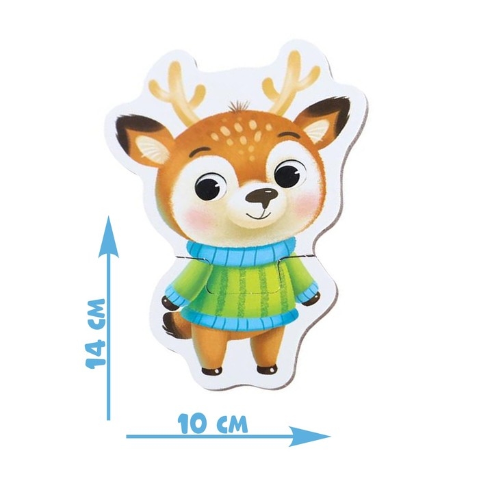 Макси-пазлы «Весёлый Новый год», 5 пазлов, 10 деталей Макси-пазлы «Весёлый Новый год», 5 пазлов, 10 деталей