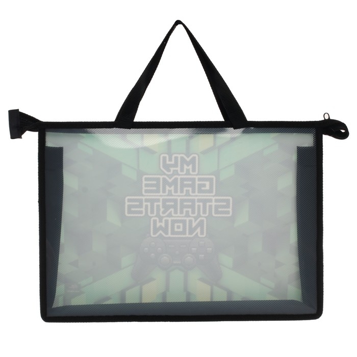 Папка с ручками А4, 335 х 235 х 55 мм, пластиковая, ручки-тесьма, Calligrata Папка с ручками А4, 335 х 235 х 55 мм, пластиковая, ручки-тесьма, Calligrata "Пиксели"