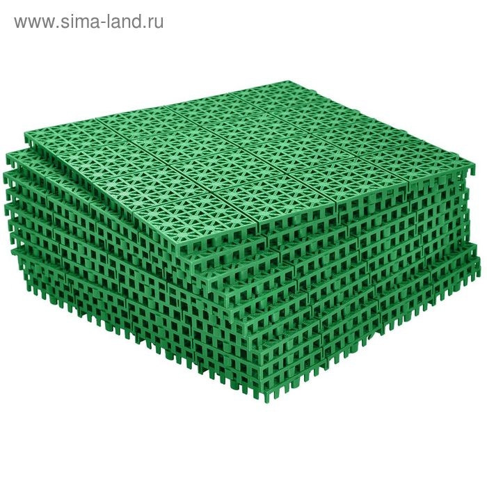 Модульное пластиковое покрытие для пола, 33 х 33 х 0,9 см, цвет зеленый Модульное пластиковое покрытие для пола, 33 х 33 х 0,9 см, цвет зеленый