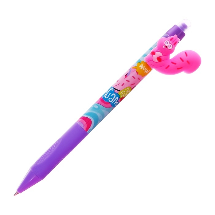 Ручка гелевая СТИРАЕМЫЕ ЧЕРНИЛА, стержень синий, 0.5 мм, автомат, корпус Зверушки МИКС Ручка гелевая СТИРАЕМЫЕ ЧЕРНИЛА, стержень синий, 0.5 мм, автомат, корпус Зверушки МИКС