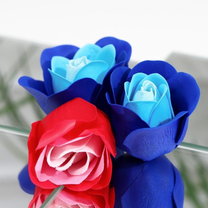 Мыльные розочки цветных оттенков и золотая роза, набор 11 шт Мыльные розочки цветных оттенков и золотая роза, набор 11 шт