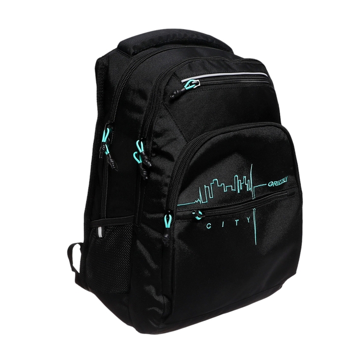 Рюкзак молодёжный 43 х 31 х 20 см, Grizzly, эргономичная спинка, отделение для ноутбука, чёрный Рюкзак молодёжный 43 х 31 х 20 см, Grizzly, эргономичная спинка, отделение для ноутбука, чёрный