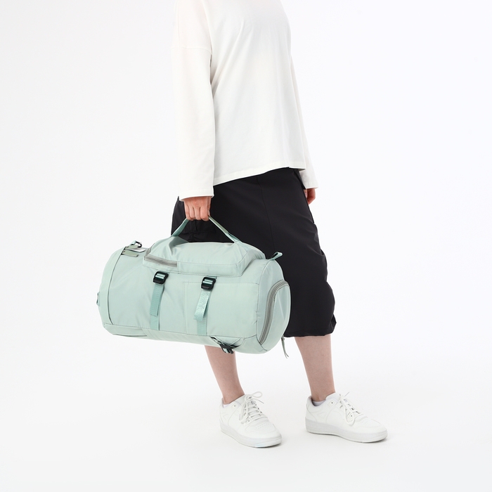 Рюкзак-сумка на молнии, 4 наружных кармана, отделение для обуви, цвет зелёный Рюкзак-сумка на молнии, 4 наружных кармана, отделение для обуви, цвет зелёный