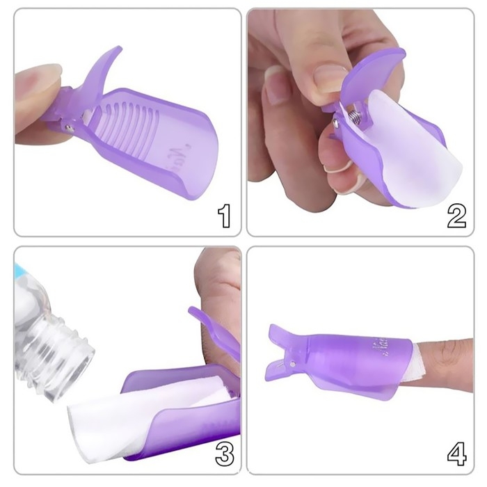 Зажимы для снятия гель-лака, 10 шт, цвет МИКС Зажимы для снятия гель-лака, 10 шт, цвет МИКС