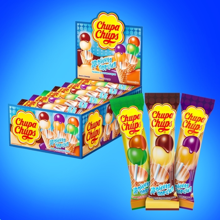 Карамель Сhupa-Сhups «Двойная порция», ассорти, 16.8 г Карамель Сhupa-Сhups «Двойная порция», ассорти, 16.8 г