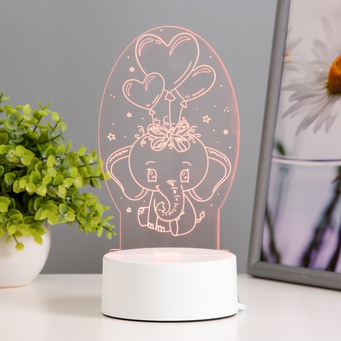 Светильник  Светильник "Слоненок" LED RGB от сети 11х9,5х18 см RISALUX