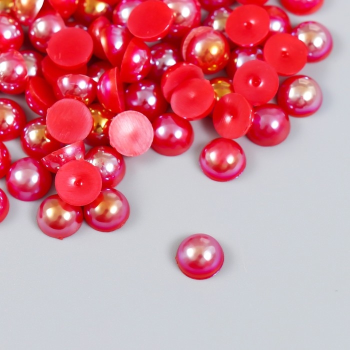 Декор для творчества пластик Декор для творчества пластик "Половинки бусин. Красная гамма" 20 гр 0,8х0,8 см