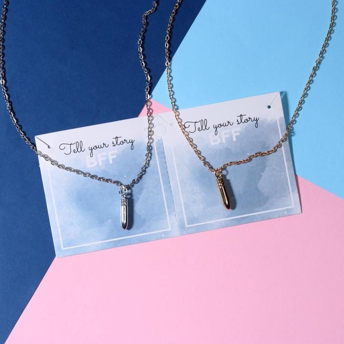 Кулоны «Неразлучники» пули, цвет серебристо-золотой, L=45 см Кулоны «Неразлучники» пули, цвет серебристо-золотой, L=45 см