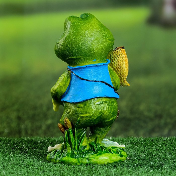 Садовая фигура  Садовая фигура "Лягушка путешественница" 20х11х8см