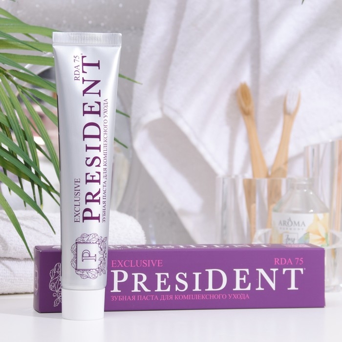 Зубная паста President Exclusive, 75 RDA, 75 мл Зубная паста President Exclusive, 75 RDA, 75 мл